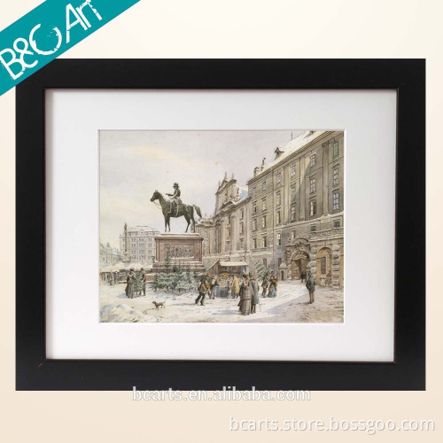 Pop wall decor manand horse statue famous places printing painting